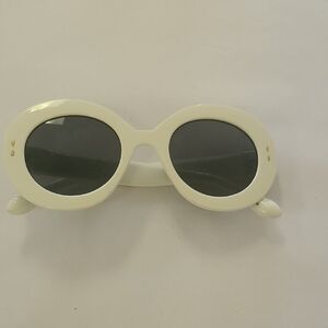 White Oval Sunglasses